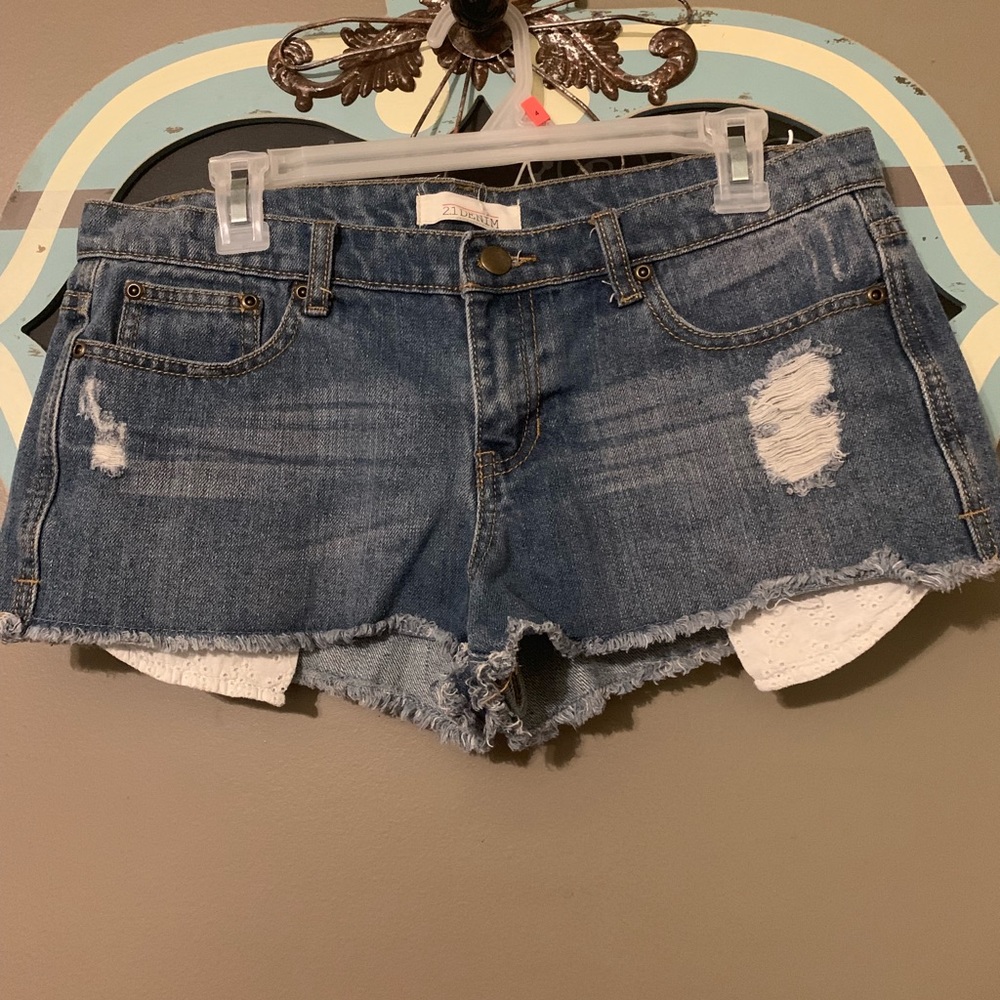 Jean shorts.